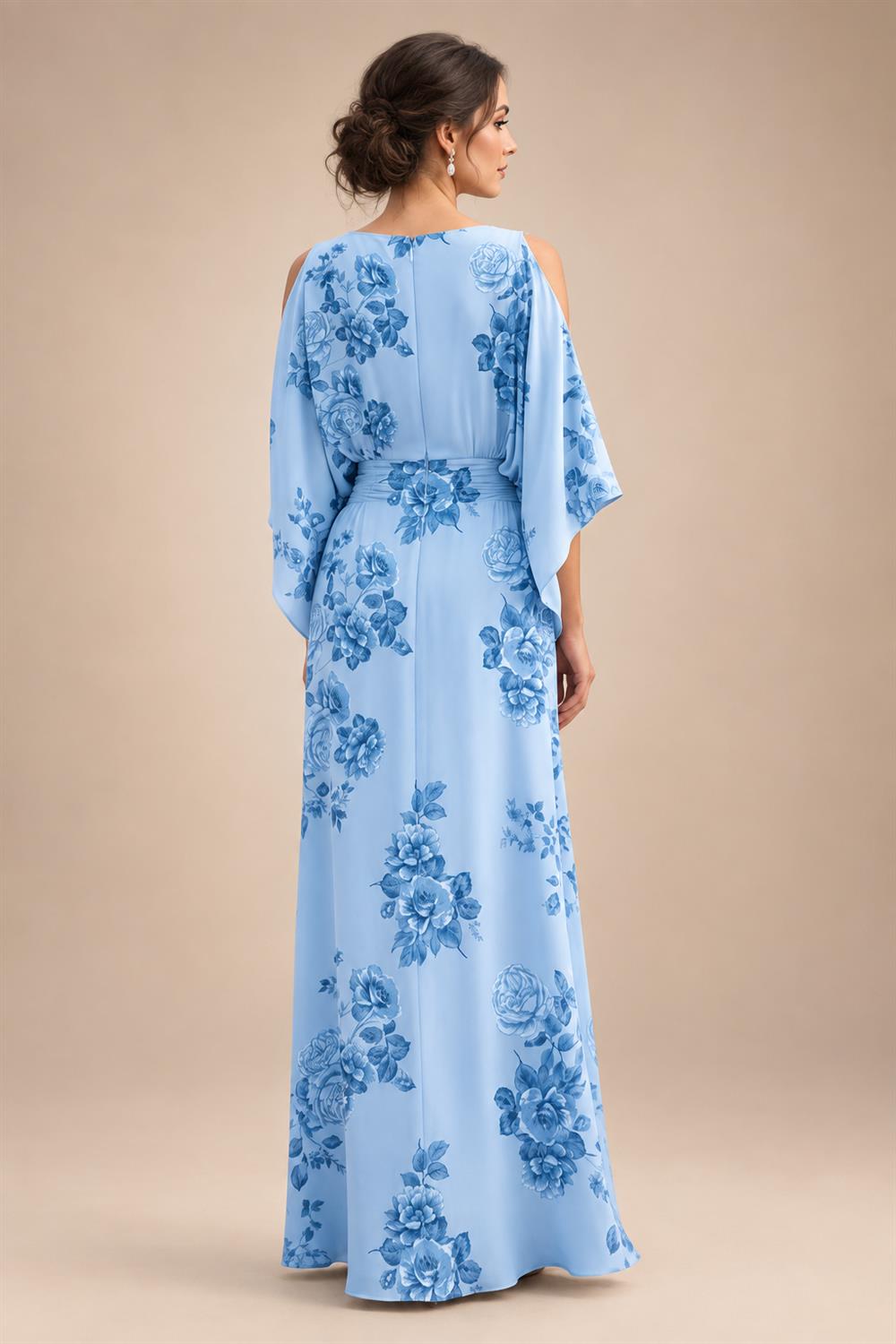 Floral Print A-Line/Princess Scoop Neck Floor-Length Mother of the Bride & Groom Dresses with Pockets (SHI22500916)