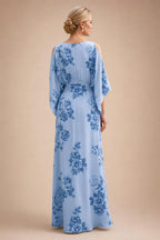 Floral Print A-Line/Princess Scoop Neck Floor-Length Mother of the Bride & Groom Dresses with Pockets (SHI22500916)