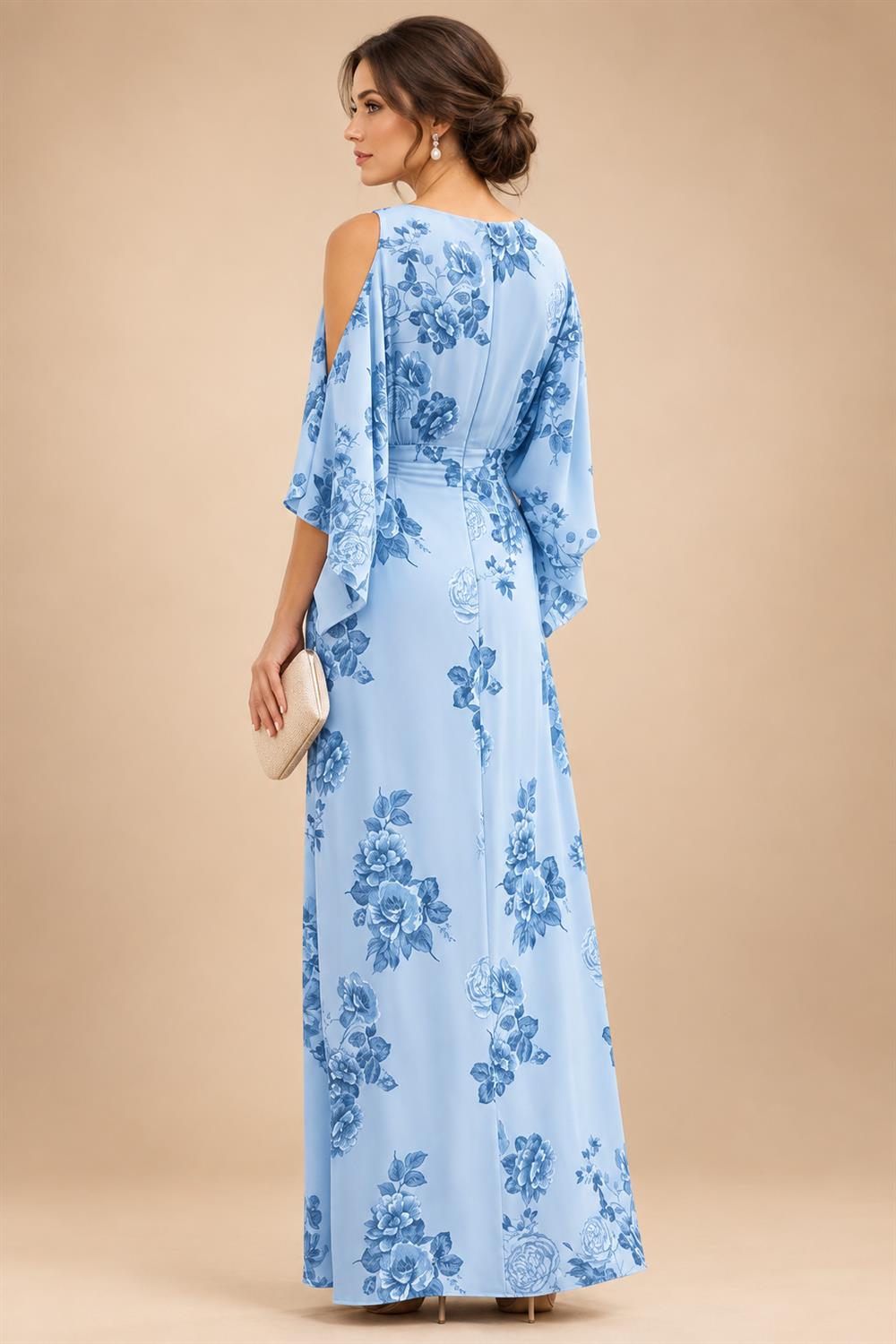 Floral Print A-Line/Princess Scoop Neck Floor-Length Mother of the Bride & Groom Dresses with Pockets (SHI22500916)