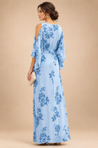 Floral Print A-Line/Princess Scoop Neck Floor-Length Mother of the Bride & Groom Dresses with Pockets (SHI22500916)