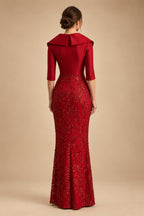 Sequin Floral Sheath Floor-Length Mother of the Bride & Groom Dresses with Satin Bodice (SHI22500925)