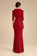 A-Line/Princess V-Neck Chiffon Maxi Mother of the Bride & Groom Dresses with Lace Appliques, Sweep Train & Bow (SHI22501641)