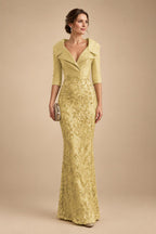 Sequin Floral Sheath Floor-Length Mother of the Bride & Groom Dresses with Satin Bodice (SHI22500925)