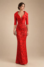 Sequin Floral Sheath Floor-Length Mother of the Bride & Groom Dresses with Satin Bodice (SHI22500925)