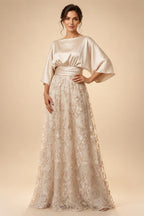 A-Line/Princess Scoop Neck Chiffon Maxi Mother of the Bride & Groom Dresses with Ruffles (SHI22501599)