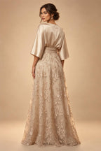 A-Line/Princess Scoop Neck Chiffon Maxi Mother of the Bride & Groom Dresses with Ruffles (SHI22501599)