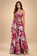 Jacquard A Line V Neck Ruffles Corset Mother of the Bride & Groom Dresses (SHI22500967)