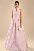 Jacquard A-Line/Princess V-Neck Floor-Length Mother of the Bride & Groom Dresses with Ruched Waist & Pockets (SHI22501298)
