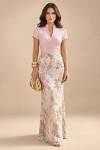 Sequin Floral Sheath/Column V-Neck Floor-Length Mother of the Bride & Groom Dresses with Ruched Waist (SHI22501219)