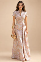Sheath/Column Off Shoulder Stretch Jersey Floor-Length Mother of the Bride & Groom Dresses with Lace Appliques Sleeves & Slit (SHI22501550)