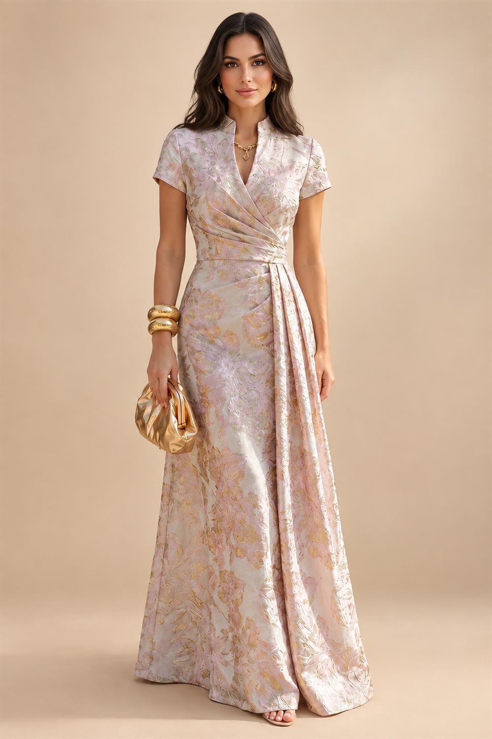 Sheath/Column Scoop Neck Velvet Floor-Length Mother of the Bride & Groom Dresses with Rhinestones (SHI22501640)