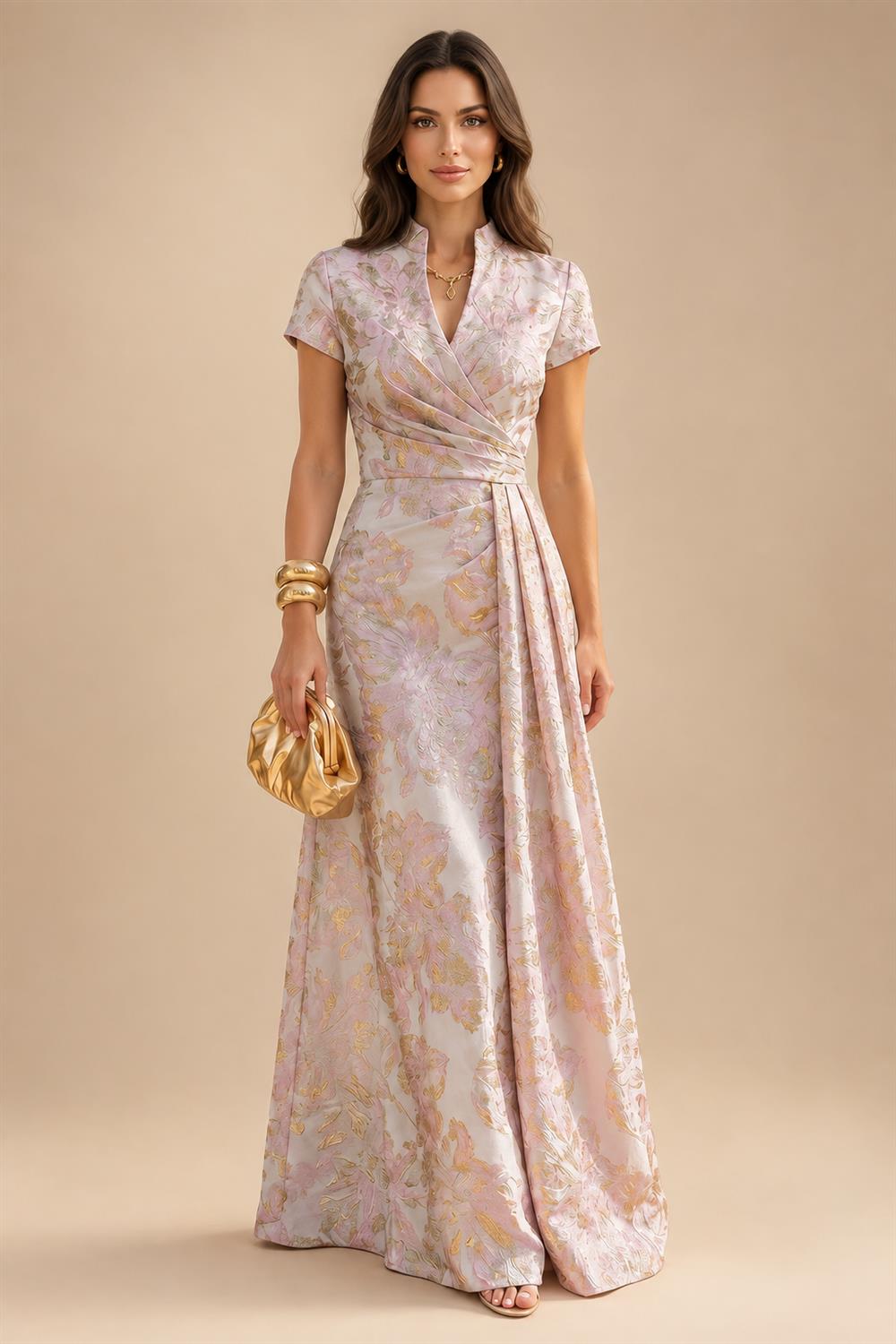 A-Line/Princess One Shoulder Chiffon Floor-Length Mother of the Bride & Groom Dresses with Lace Appliques, Sweep Train & Side Sash (SHI22501663)