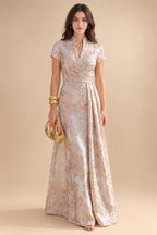 A-Line/Princess Scoop Neck Chiffon Floor-Length Mother of the Bride & Groom Dresses with Lace Appliques & Pleats (SHI22501611)