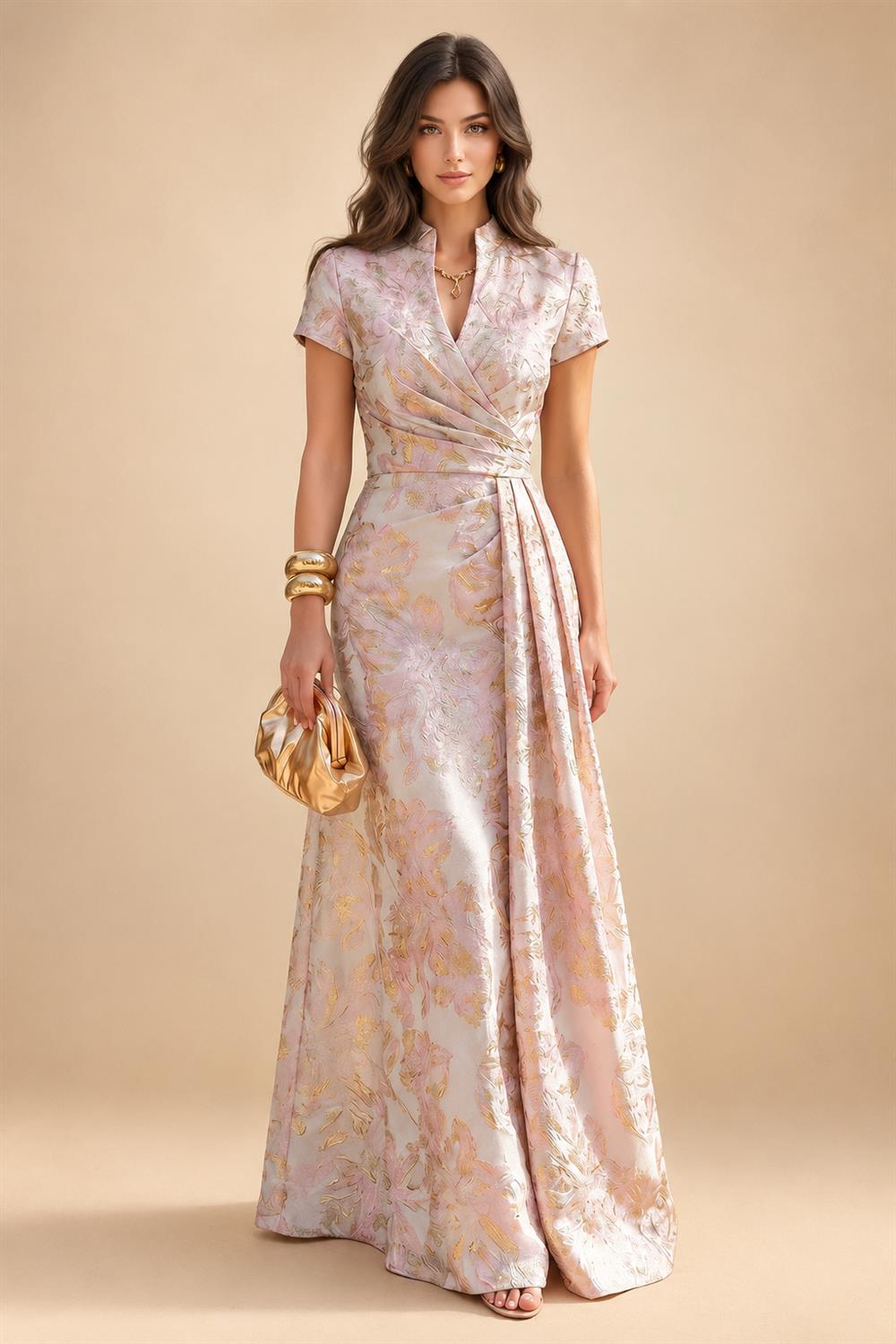 A-Line/Princess Off Shoulder Chiffon Floor-Length Mother of the Bride & Groom Dresses with Sequin, Lace Appliques & Pleats (SHI22501662)
