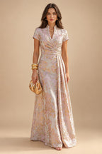 A-Line/Princess Off Shoulder Chiffon Maxi Mother of the Bride & Groom Dresses with Lace Appliques, Rhinestone & Pleats (SHI22501655)