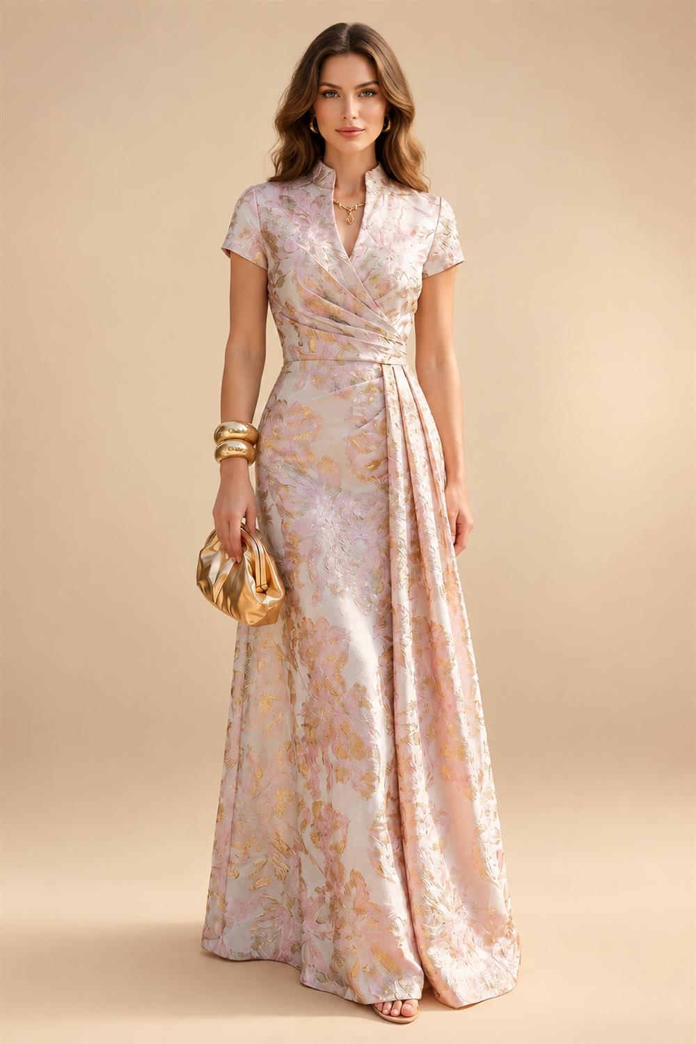 A-Line/Princess Off Shoulder Chiffon Floor-Length Mother of the Bride & Groom Dresses with Ruched Waist & Slit (SHI22501619)