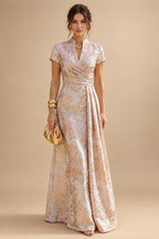 A-Line/Princess Scoop Neck Pleated Satin Evening Dresses with Sequins (SHI22500066)