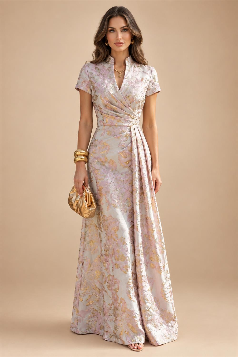 A-Line/Princess One Shoulder Floral Embroidery Floor-Length Mother of the Bride & Groom Dresses for Women (SHI22501656)