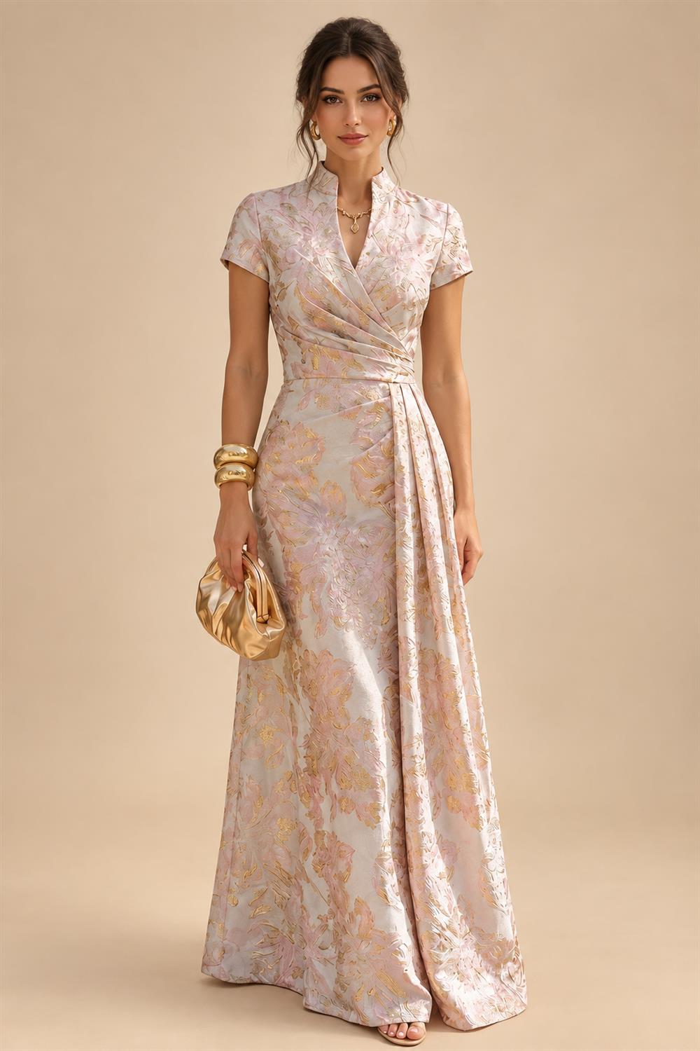A-Line/Princess Sweetheart Chiffon Maxi Mother of the Bride & Groom Dresses with Lace Appliques & Ruched Bodice (SHI22501637)
