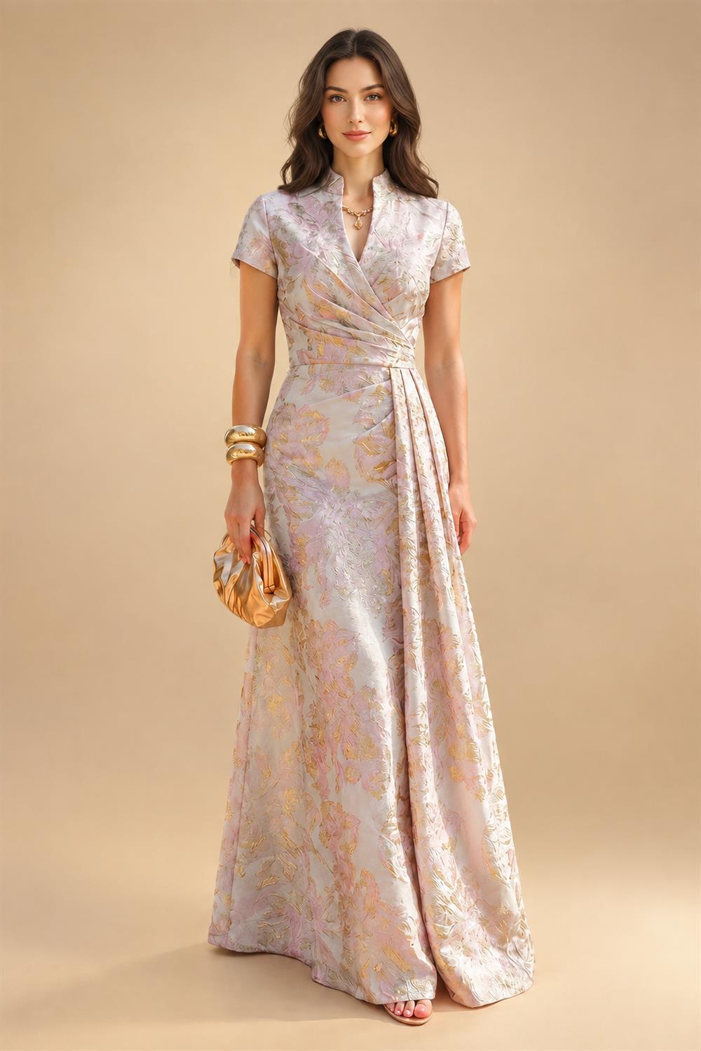 A-Line/Princess Sweetheart Chiffon Maxi Mother of the Bride & Groom Dresses with Lace Appliques & Ruched Bodice (SHI22501637)