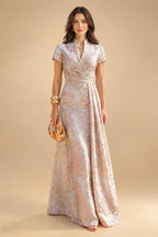 A-Line/Princess Sweetheart Chiffon Maxi Mother of the Bride & Groom Dresses with Lace Appliques & Ruched Bodice (SHI22501637)