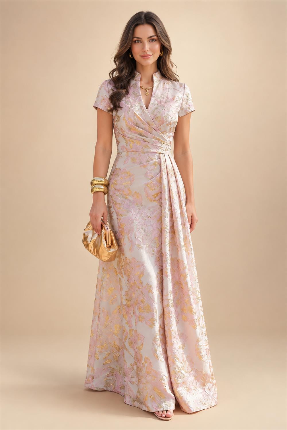 Sheath/Column Scoop Neck Velvet Maxi Mother of the Bride & Groom Dresses with Ruched Waist (SHI22501595)