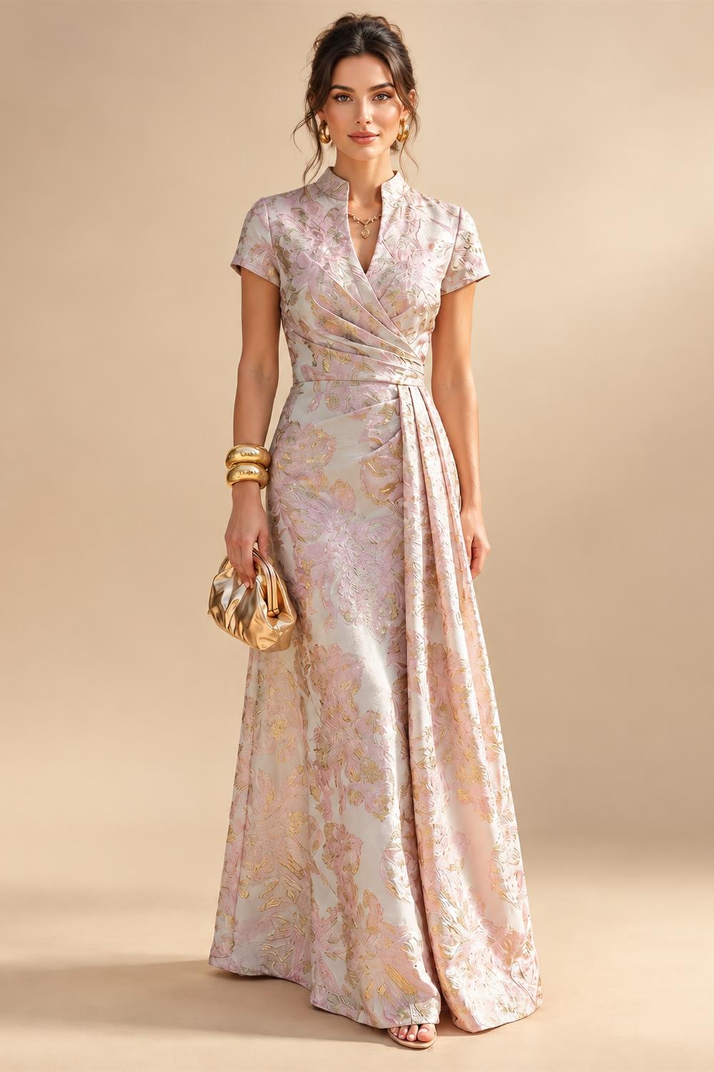 Chiffon A-Line/Princess Scoop Neck Floor-Length Mother of the Bride & Groom Dresses with Floral Embroidery (SHI22501221)