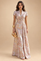 Chiffon Lace A-Line/Princess Off Shoulder Long Mother of the Bride & Groom Dresses with Ruched Waist & Sweep Train (SHI22501250)
