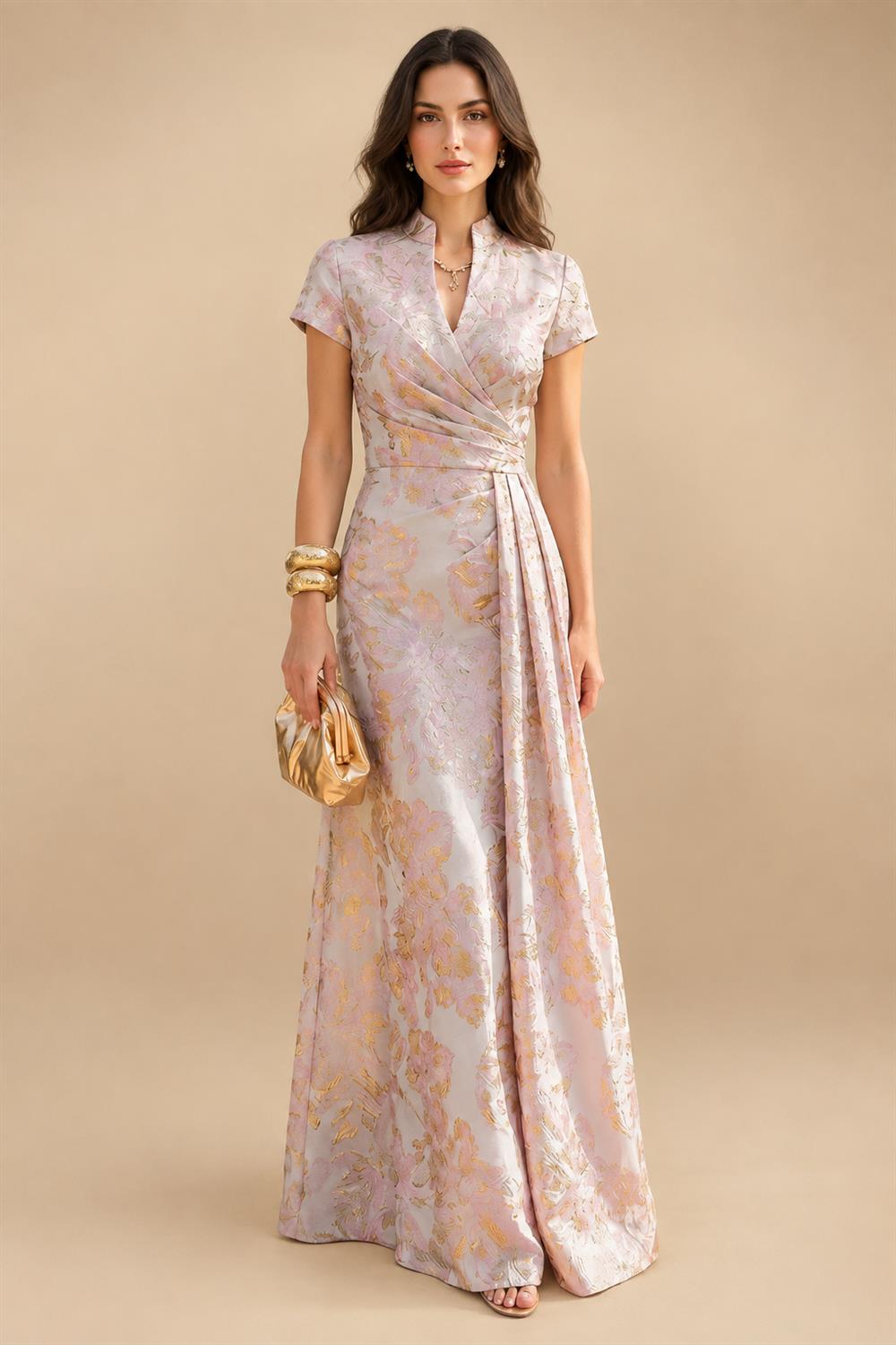 Sheath/Column Asymmetrical Pleated Satin Floor-Length Mother of the Bride Dresses with Ruffle (SHI22500107)