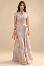 Sheath Silk Off Shoulder Ruched Maxi Mother of the Bride & Groom Dresses (SHI22500808)