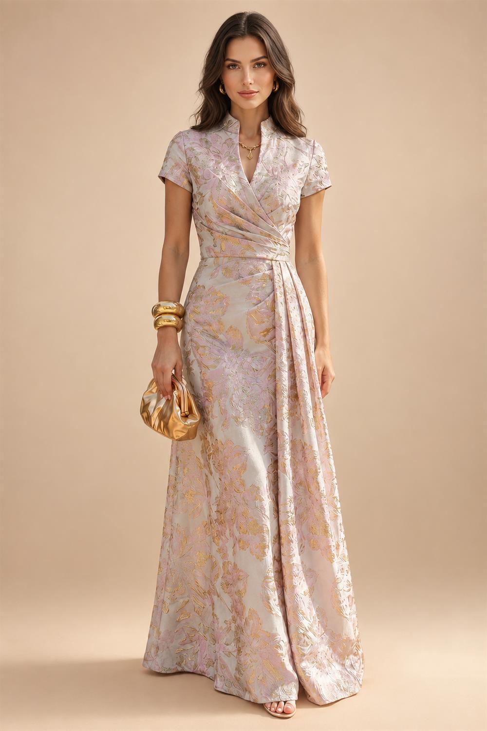 A-Line/Princess Off Shoulder Chiffon Floor-Length Mother of the Bride & Groom Dresses with Lace Appliques & Pleats (SHI22501566)
