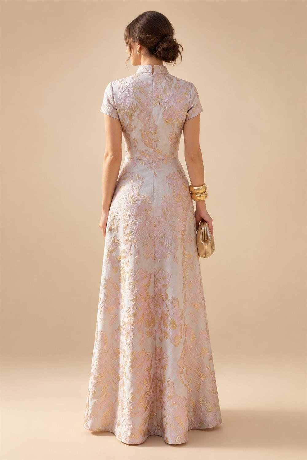 A-Line/Princess Off Shoulder Chiffon Floor-Length Mother of the Bride & Groom Dresses with Sequin, Lace Appliques & Pleats (SHI22501662)