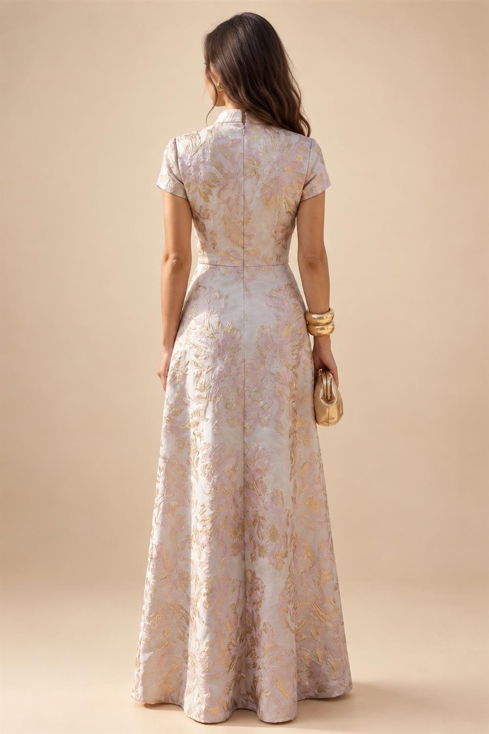 A-Line/Princess Off Shoulder Chiffon Maxi Mother of the Bride & Groom Dresses with Lace Appliques, Rhinestone & Pleats (SHI22501655)