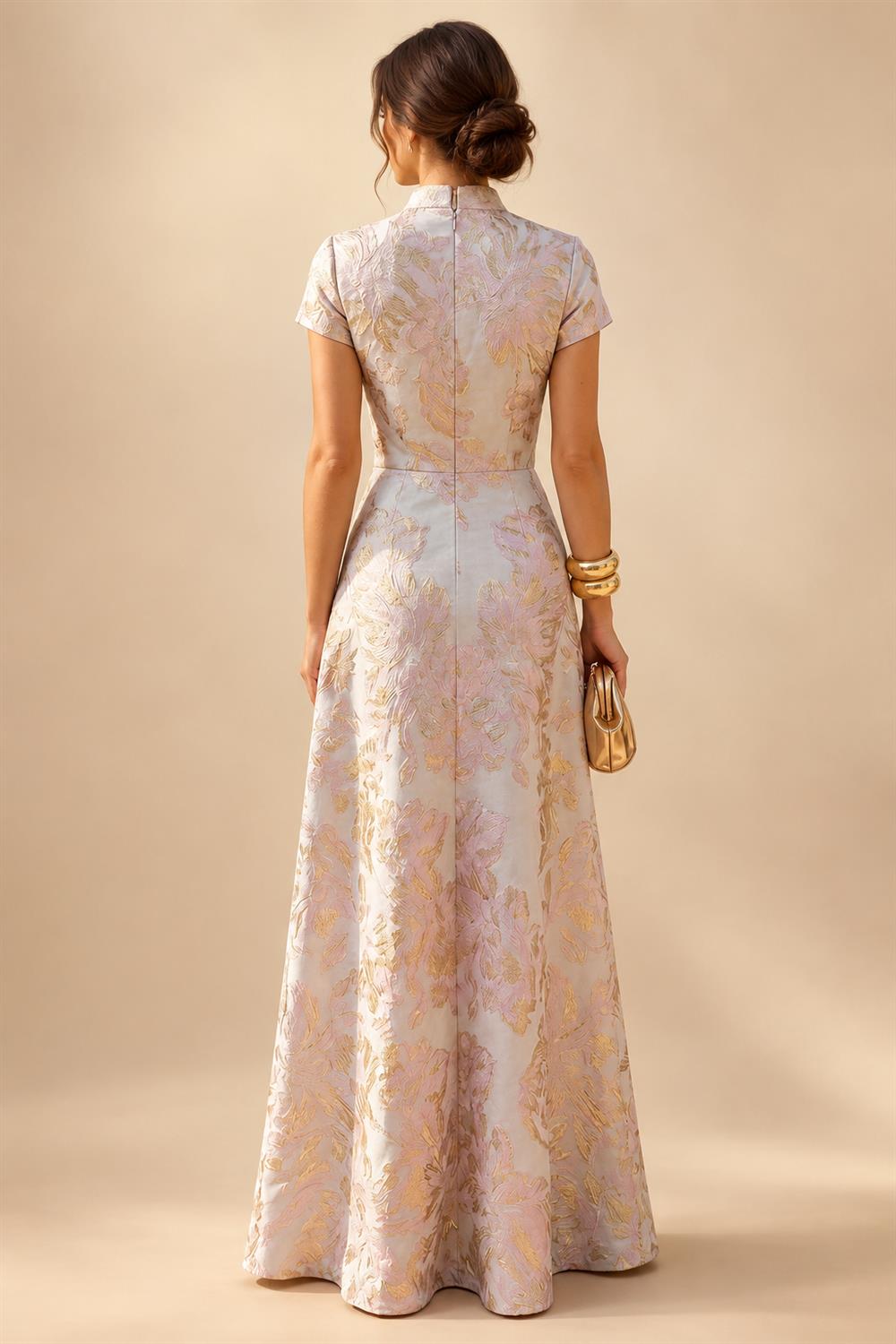 A-Line/Princess Off Shoulder Chiffon Floor-Length Mother of the Bride & Groom Dresses with Lace Appliques & Pleats (SHI22501566)