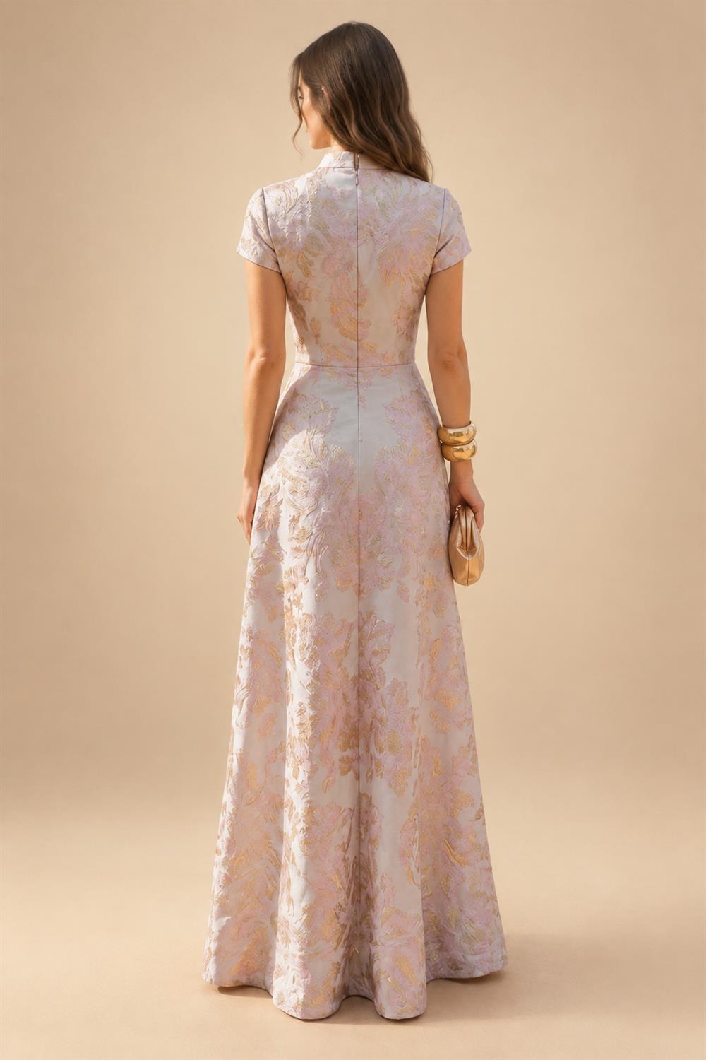 A-Line/Princess V-Neck Chiffon Floor-Length Mother of the Bride & Groom Dresses with Lace Appliques & Pleats (SHI22501605)