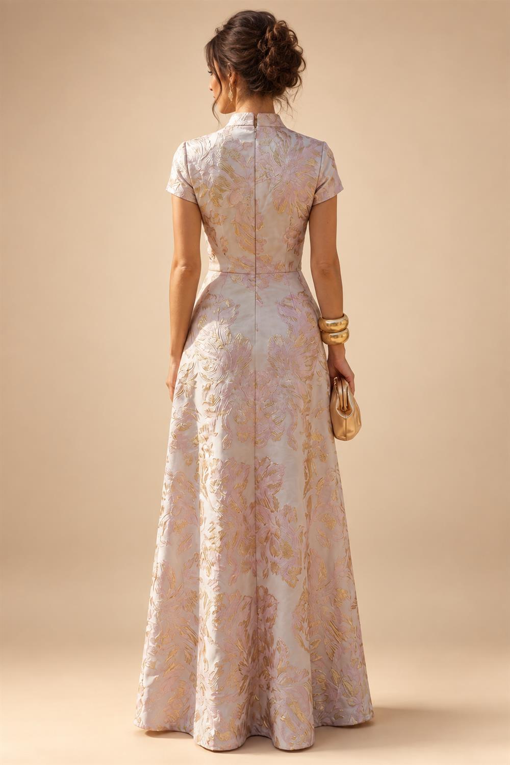 A-Line/Princess Off Shoulder Chiffon Floor-Length Mother of the Bride & Groom Dresses with Sequin, Lace Appliques & Pleats (SHI22501662)