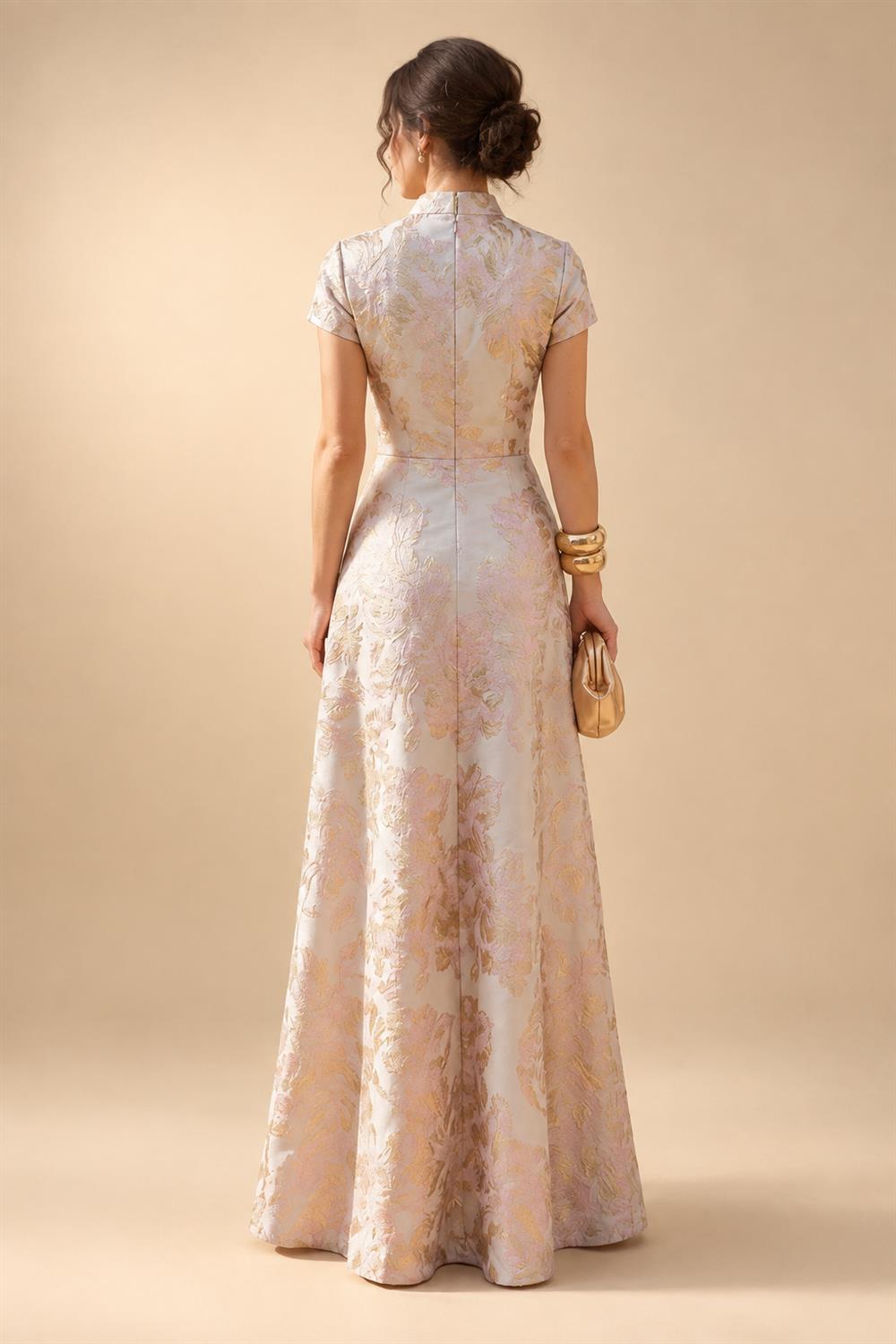 A-Line/Princess Scoop Neck Tea-Length Mother of the Bride & Groom Dresses with Ruffles & Ruched Waist (SHI22501287)