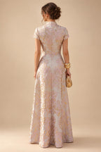 Satin A Line Round Neck Ruched Pleats Mother of the Bride & Groom Dresses (SHI22500952)