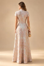 Chiffon Sheath/Column V-Neck Floor-Length Mother of the Bride & Groom Dresses with Lace Embroidery Bodice & Ruched Waist (SHI22501510)