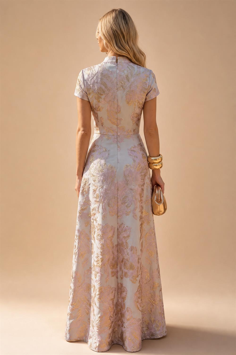 Floral Print A-Line/Princess Scoop Neck Floor-Length Mother of the Bride & Groom Dresses with Pockets (SHI22500916)