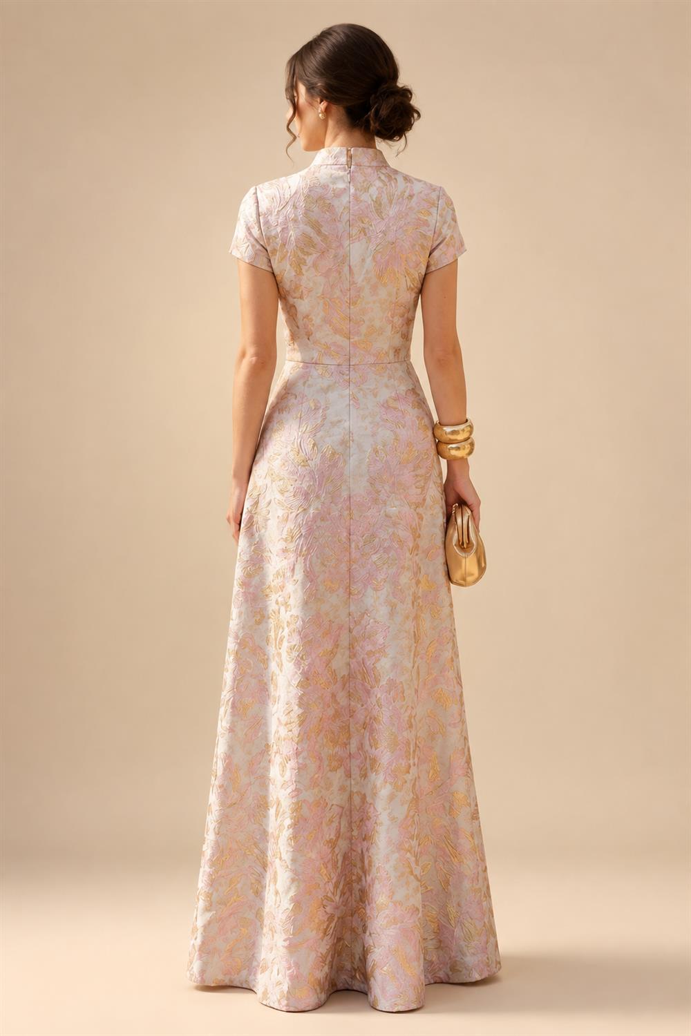 A-Line/Princess One Shoulder Tea-Length Mother of the Bride & Groom Dresses with Ruffles & Ruched Waist (SHI22501283)