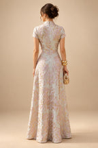 Sheath/Column Scoop Neck Chiffon Floor-Length Mother of the Bride & Groom Dresses with Lace Appliques (SHI22501639)