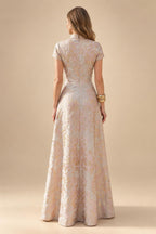 Sheath Floral Jacquard Off Shoulder Mother of the Bride & Groom Dresses with Flower (SHI22500777)