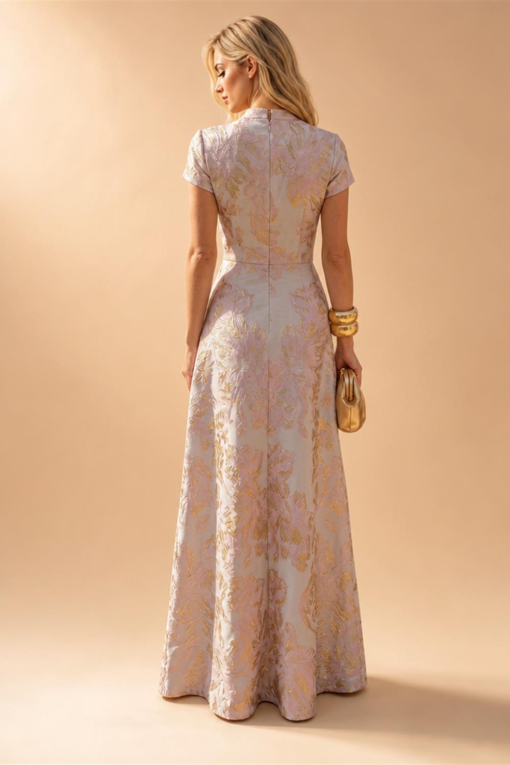 A-Line/Princess V-Neck Chiffon Floor-Length Mother of the Bride & Groom Dresses with Lace Appliques, Sequin & Ruffles (SHI22501608)