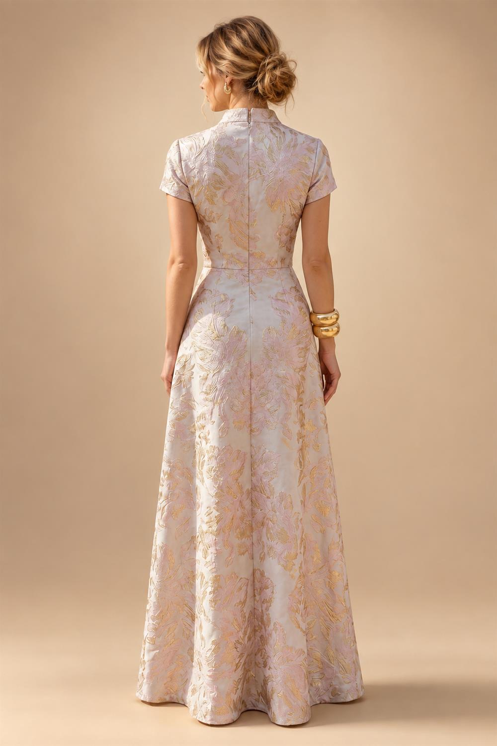 A-Line/Princess One Shoulder Chiffon Floor-Length Mother of the Bride & Groom Dresses with Lace Appliques, Sweep Train & Side Sash (SHI22501663)