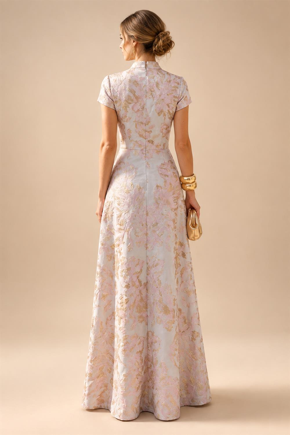 A-Line/Princess V-Neck Satin Tea-Length Mother of the Bride Dresses with Flower (SHI22500080)