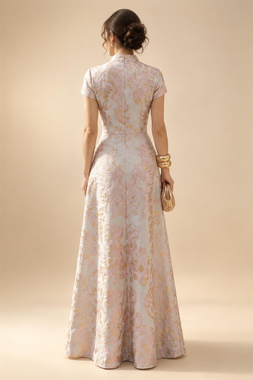 A-Line/Princess Off Shoulder Chiffon Floor-Length Mother of the Bride & Groom Dresses with Sequin, Lace Appliques & Pleats (SHI22501662)