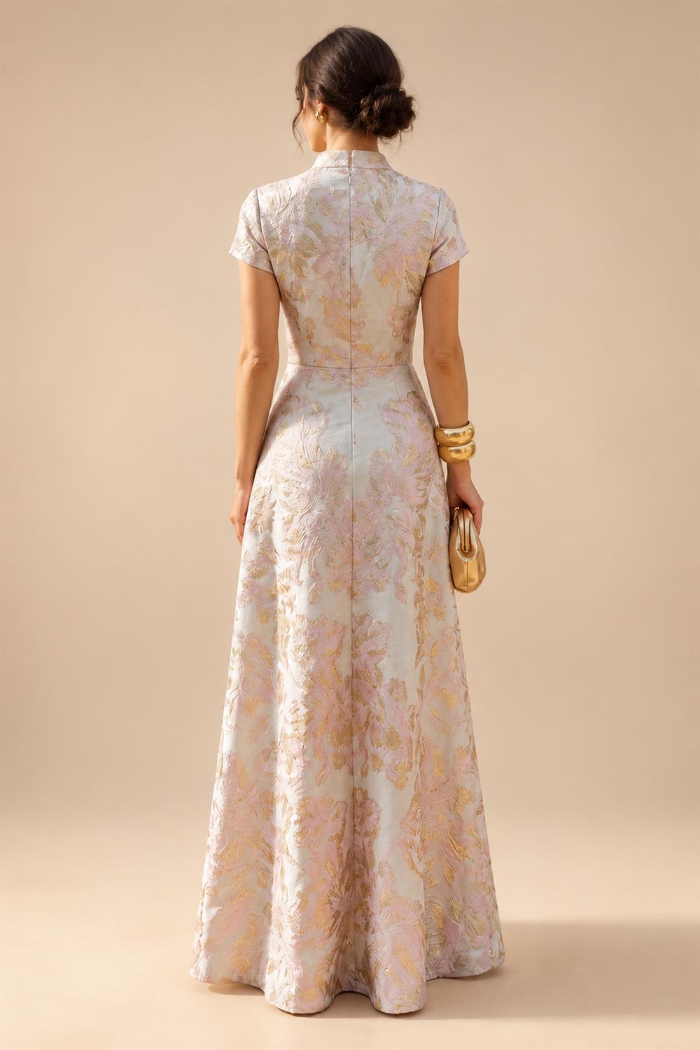 A-Line/Princess Off Shoulder Chiffon Maxi Mother of the Bride & Groom Dresses with Lace Appliques, Rhinestone & Pleats (SHI22501655)