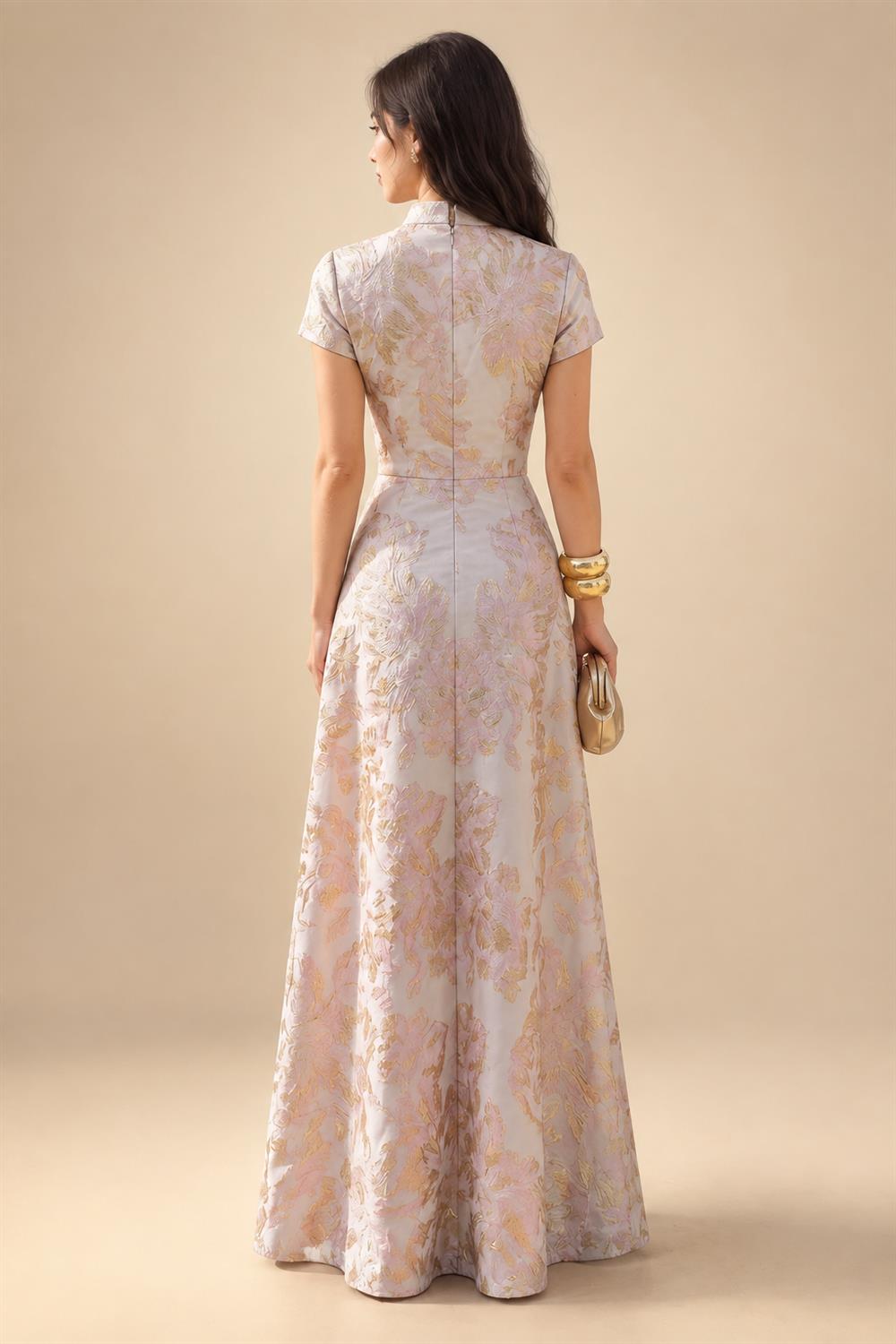 Scoop Neck Chiffon Floor-Length Mother of the Bride & Groom Jumpsuit with Lace Appliques (SHI22501558)