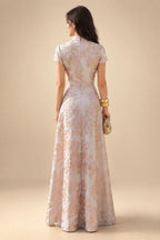 Scoop Neck Chiffon Floor-Length Mother of the Bride & Groom Jumpsuit with Lace Appliques (SHI22501558)